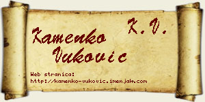 Kamenko Vuković vizit kartica